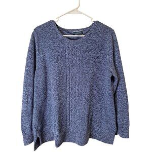 Karen Scott Womens Blue Cable Knit Sweater XL Cotton/Acrylic Casual Workwear